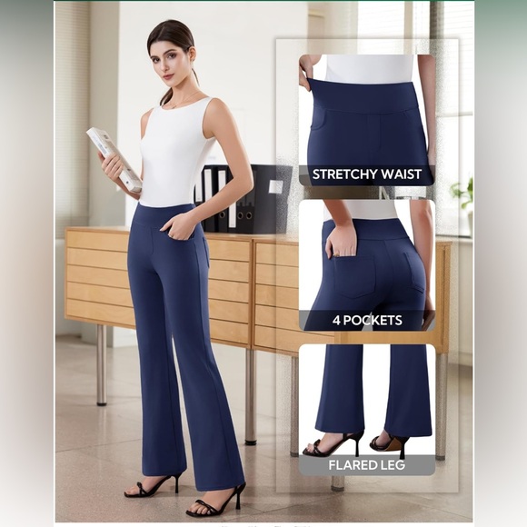 NWT Women’s Stretchy Dress Pants Business Casual Flare Slacks Large - Picture 4 of 9